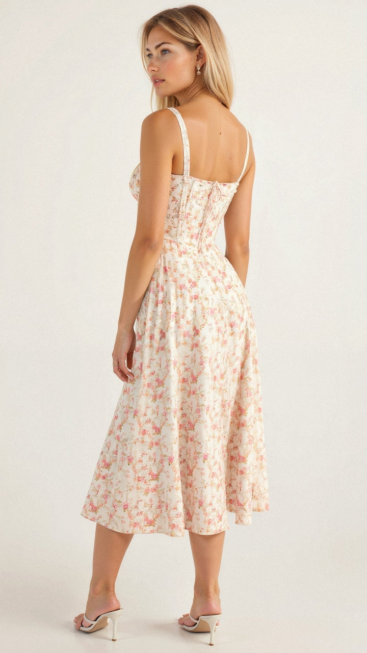 Vanessa - Korsett-Midi-Kleid Hebt Weibliche Formen Hervor