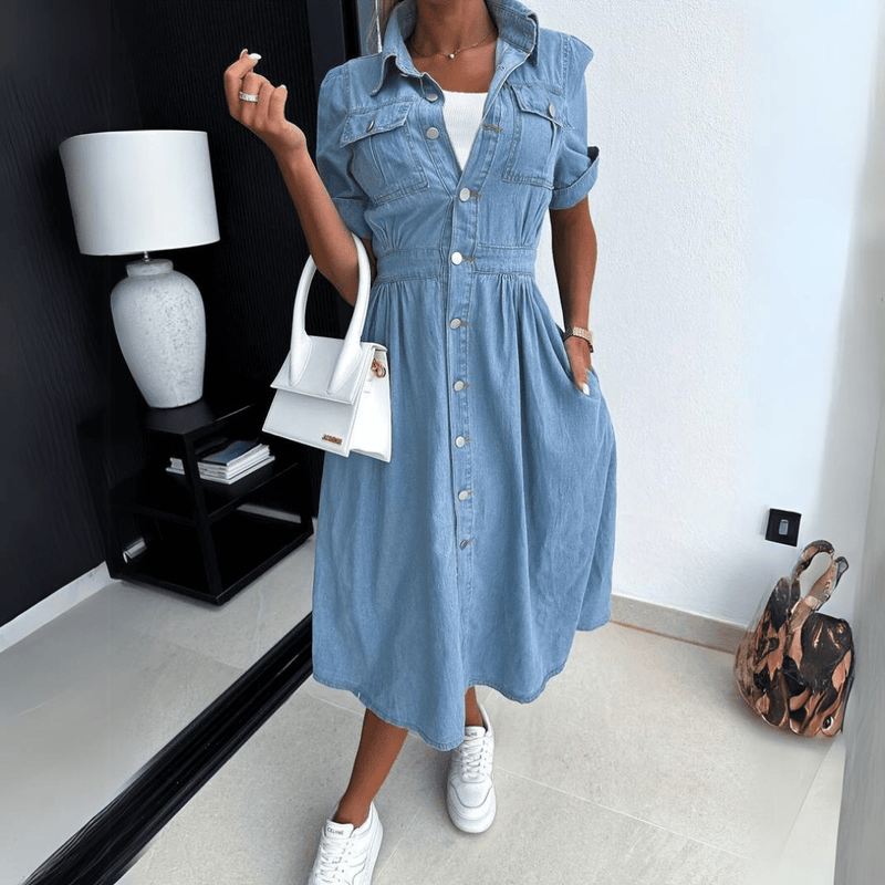 Harlee - Schickes Denim-Midikleid für Frauen