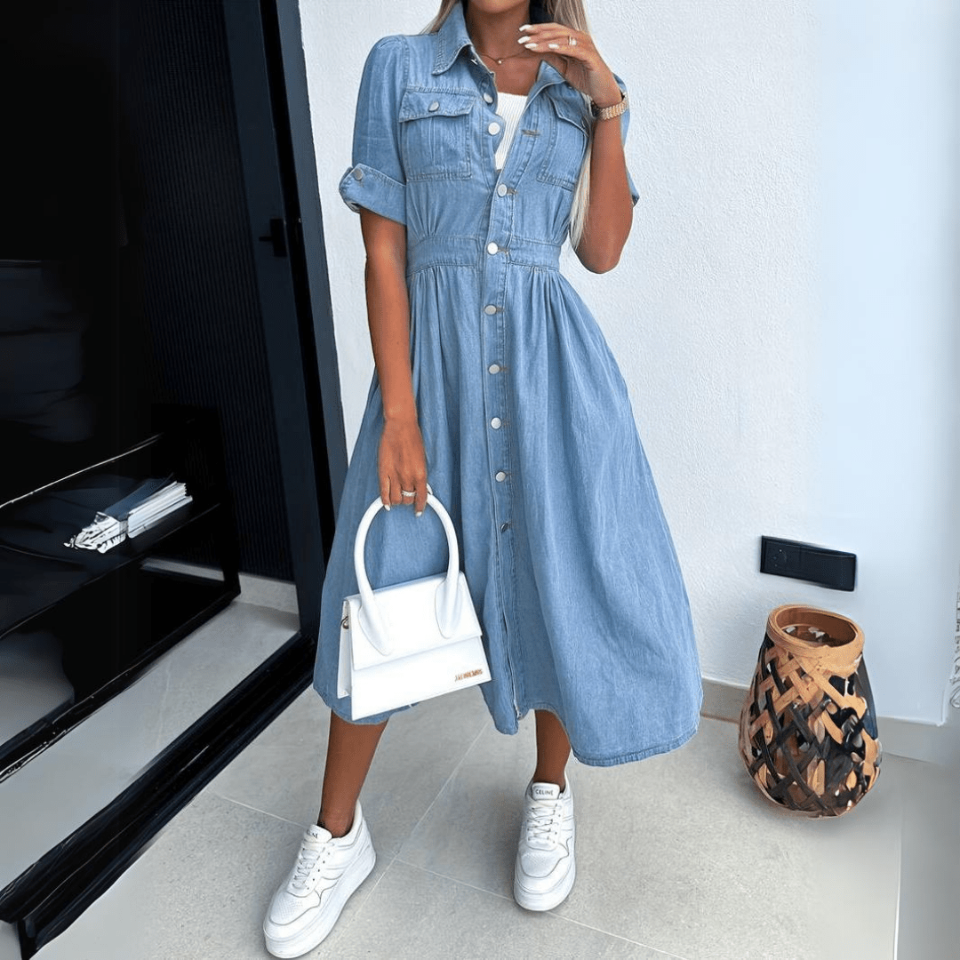 Harlee - Schickes Denim-Midikleid für Frauen