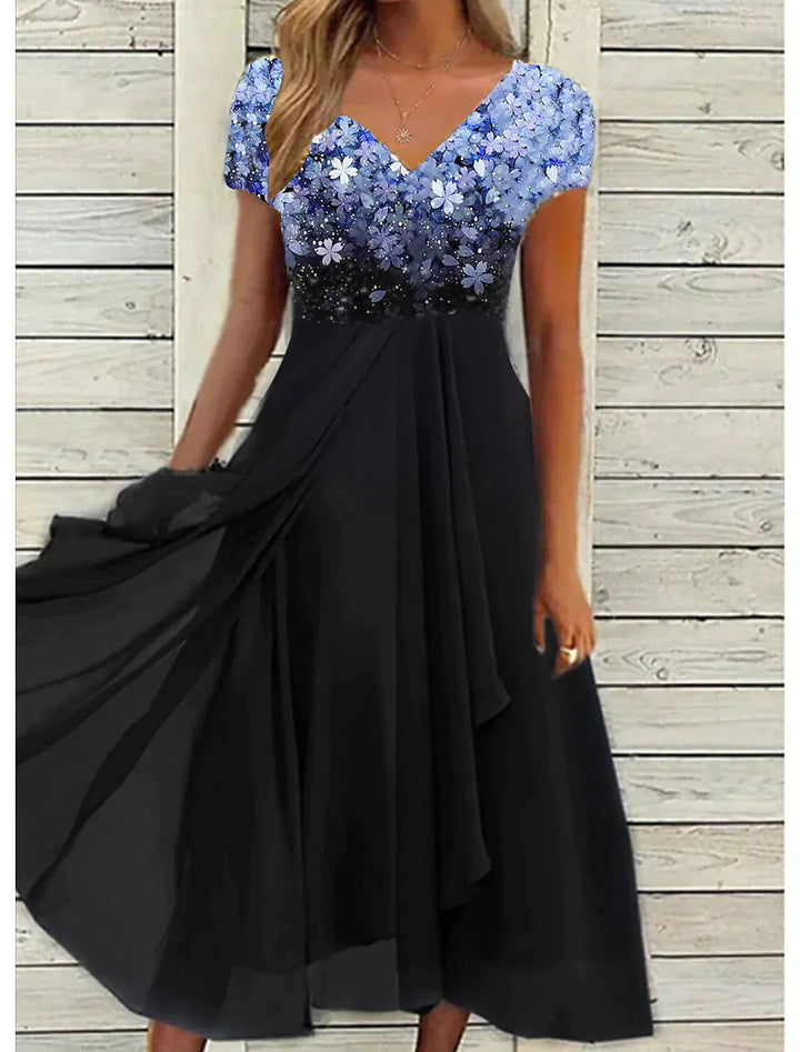Mauricia - Elegantes Midi-Spitzenkleid mit floralem Design