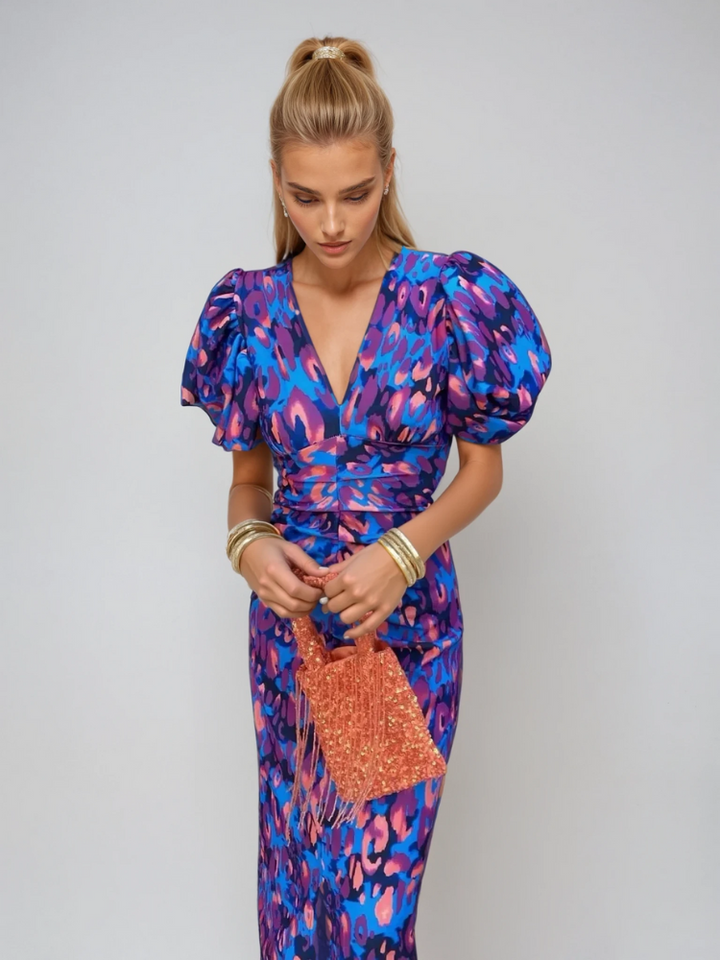 Glecy - Schickes Damen-Kleid mit Puffärmeln-Charme