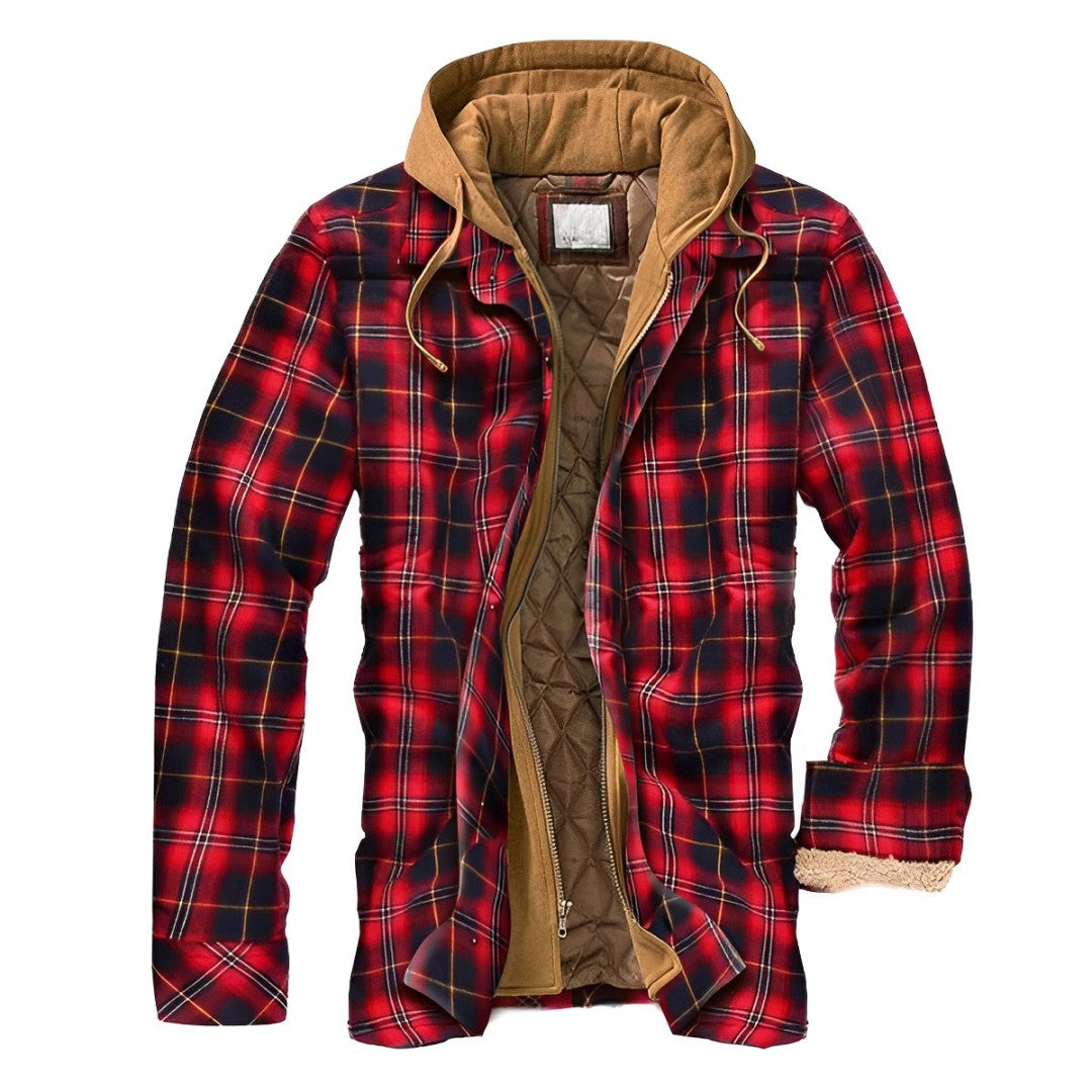 Bronson - Herren Kapuzenjacke mit Karo für kühles Wetter
