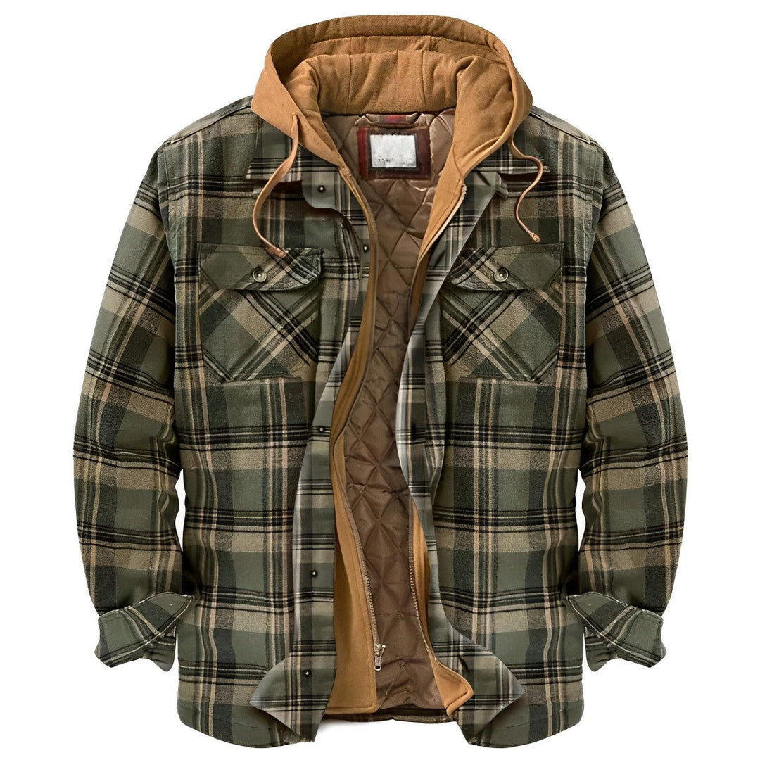 Bronson - Herren Kapuzenjacke mit Karo für kühles Wetter