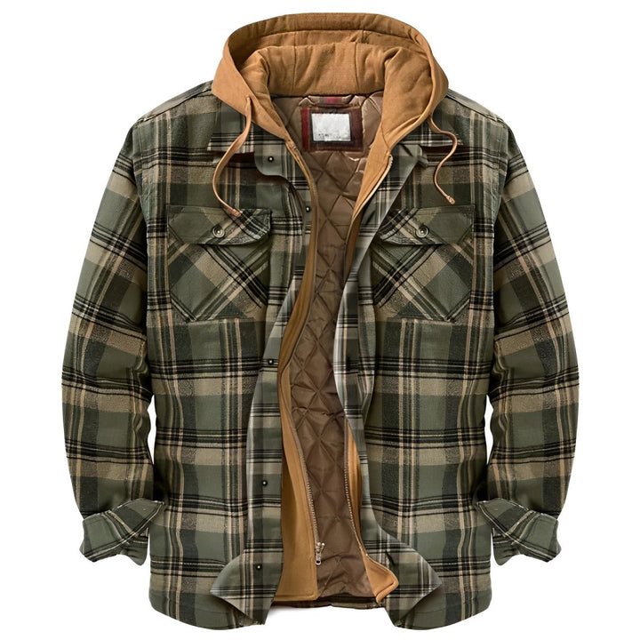 Bronson - Herren Kapuzenjacke mit Karo für kühles Wetter