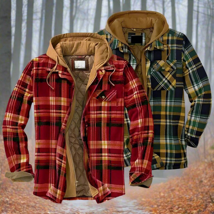 Bronson - Herren Kapuzenjacke mit Karo für kühles Wetter