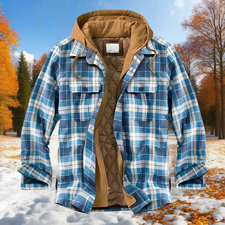 Bronson - Herren Kapuzenjacke mit Karo für kühles Wetter