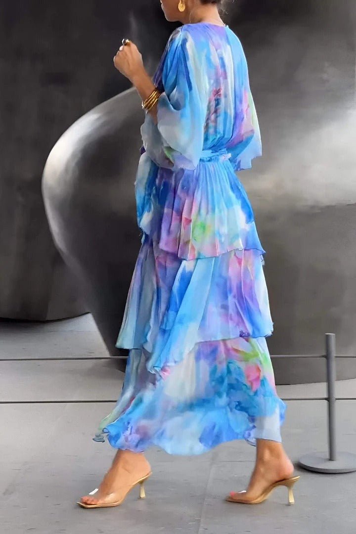 Marjorie - Maxi Kleid aus Chiffon mit sommerlichem Glanz