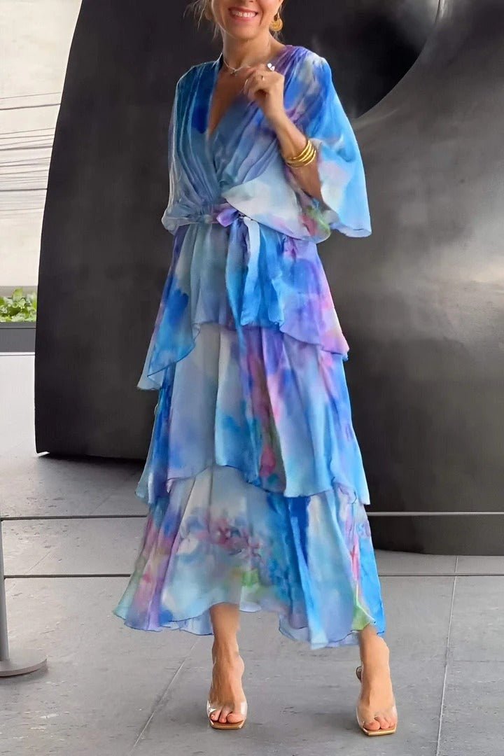 Marjorie - Maxi Kleid aus Chiffon mit sommerlichem Glanz