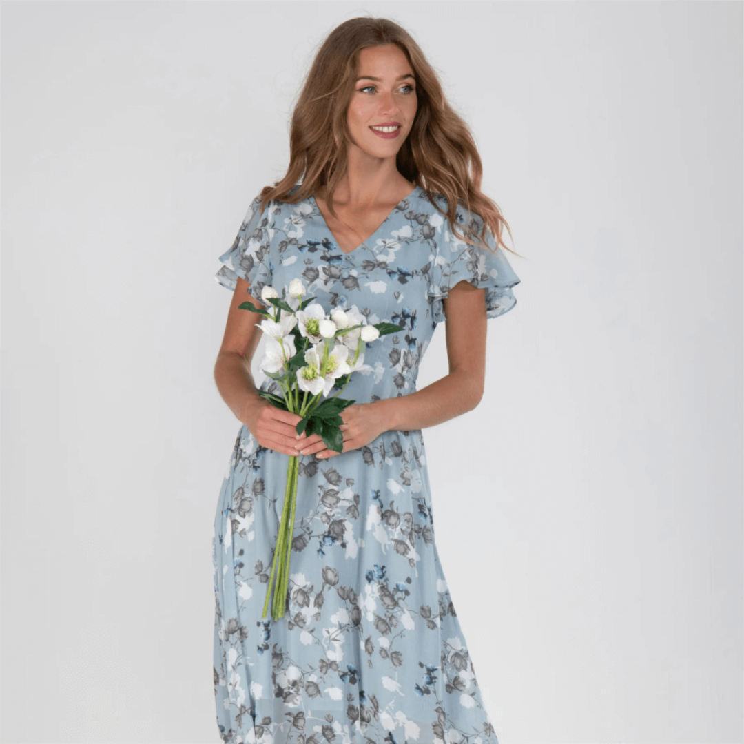 Leodessa - Maxikleid mit Blumen für weibliche Hochzeitsgäste