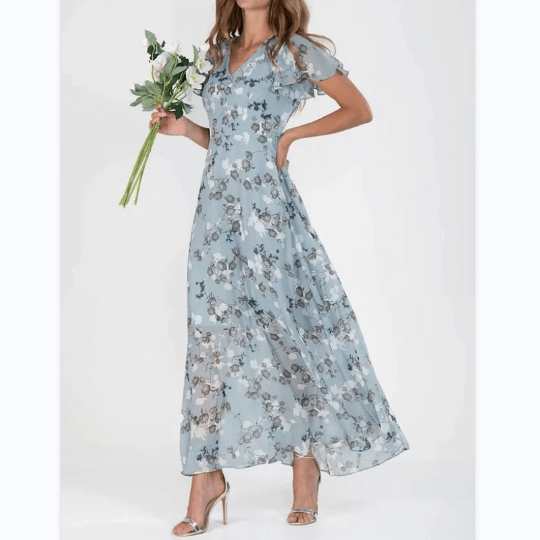 Leodessa - Maxikleid mit Blumen für weibliche Hochzeitsgäste