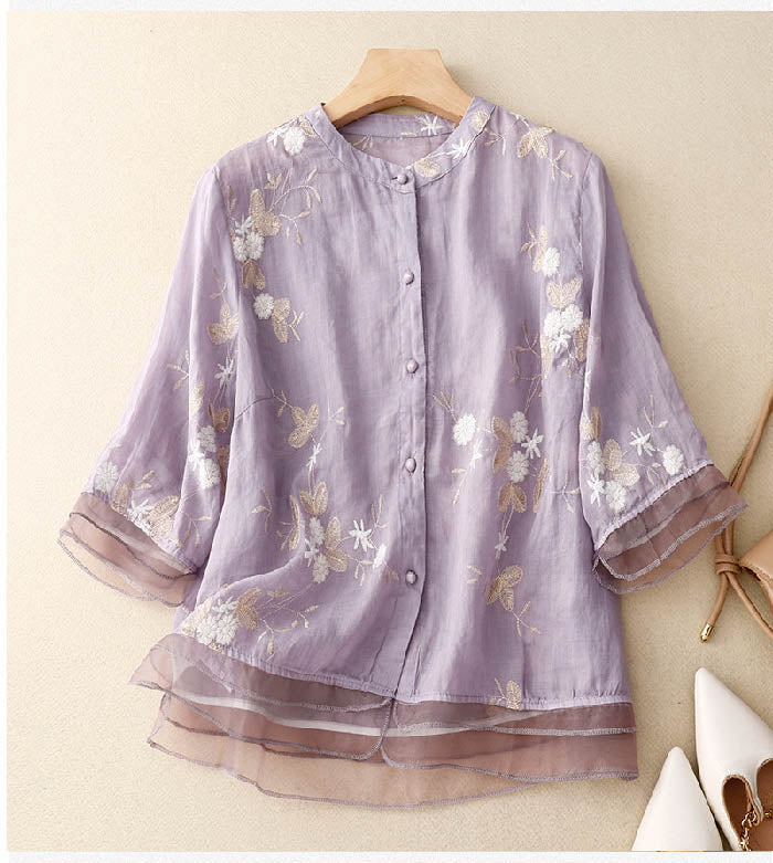 Elaine – Vielseitige Bestickte Bluse