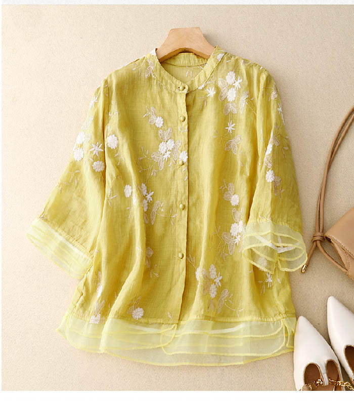 Elaine – Vielseitige Bestickte Bluse