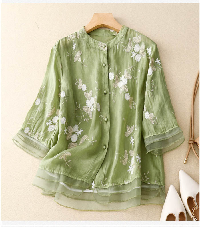 Elaine – Vielseitige Bestickte Bluse